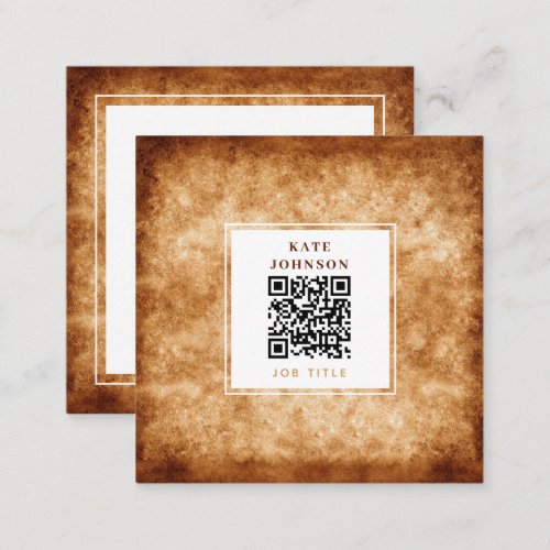 Unique Terracotta Abstract QR Code Social Media Square Business Card