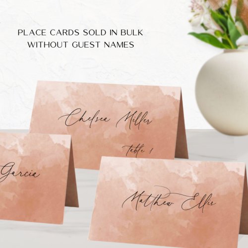 Unique Terracotta Watercolor Background Folded Place Card