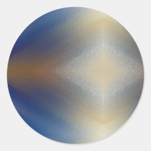 Unique Textured Blue Gold Background Classic Round Sticker