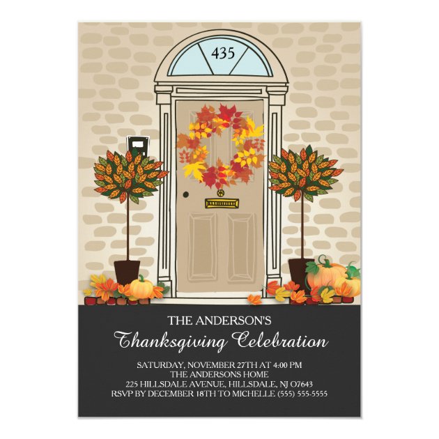 Unique Thanksgiving Celebration Dinner Party Card