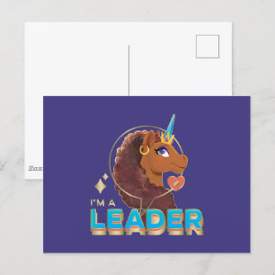 Unique the Unicorn “I’m a Leader” Design Postcard