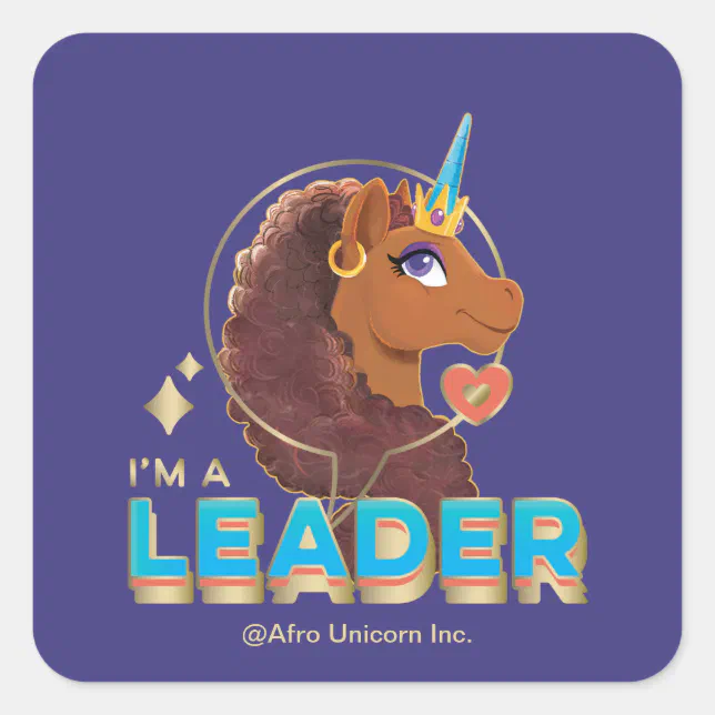 Current Leader Sticker Unique the Unicorn “I’m a Leader” Design Square Sticker | Zazzle