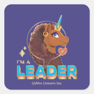 Unique the Unicorn “I’m a Leader” Design Square Sticker
