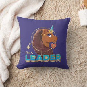 Unique the Unicorn “I’m a Leader” Design Throw Pillow