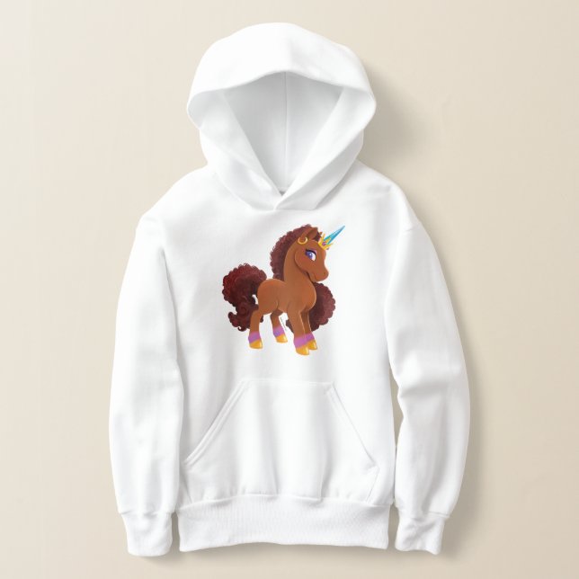 Unique the Unicorn Standing Proud Hoodie (Laydown)