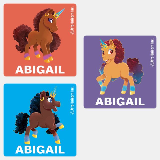 Unique the Unicorn Standing Proud Labels (Group)