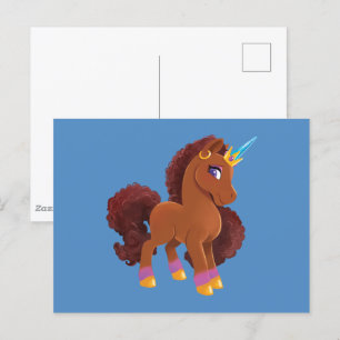 Unique the Unicorn Standing Proud Postcard