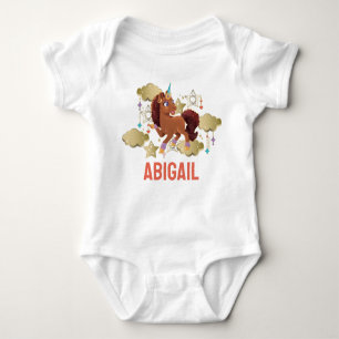 Unique the Unicorn Stars & Clouds Baby Bodysuit