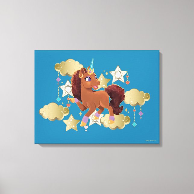 Unique the Unicorn Stars & Clouds Canvas Print (Front)