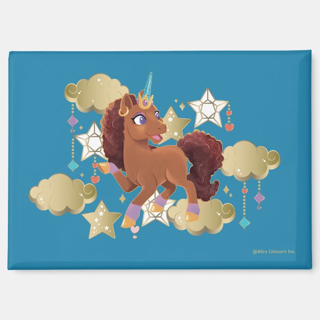 Unique the Unicorn Stars & Clouds Magnet (Front)