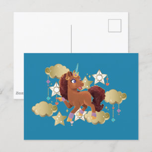 Unique the Unicorn Stars & Clouds Postcard