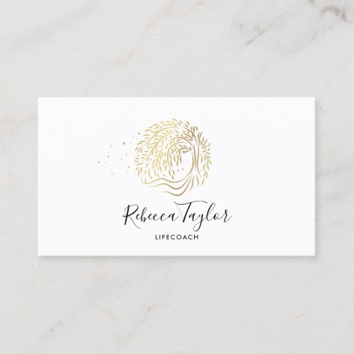 unique therapist life coach willow tree of life business card