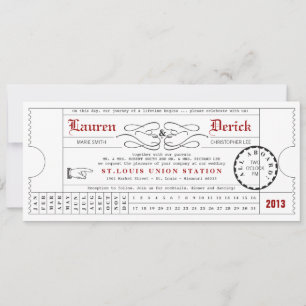 Unique Ticket Punch Card Tea Length Invitation
