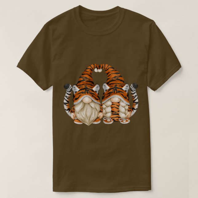 Unique Tiger Gnomes For Gardener Cute Tiger Mom An T-Shirt (Design Front)