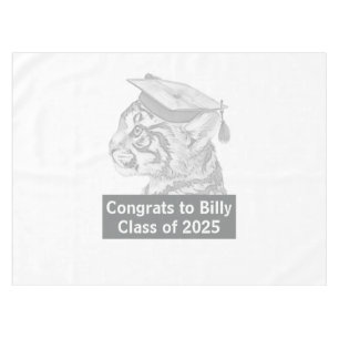 Unique Tiger Graduation Themed Tablecloth