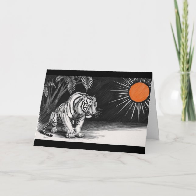  Unique Tiger Pencil Sketch Card (Front)