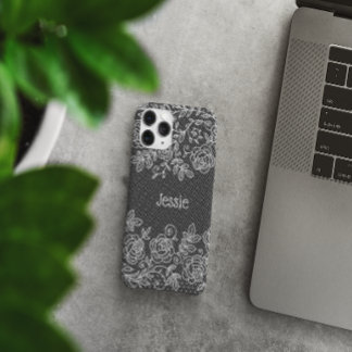 Unique Transparent Faux Floral Lace Personalized iPhone 11 Case