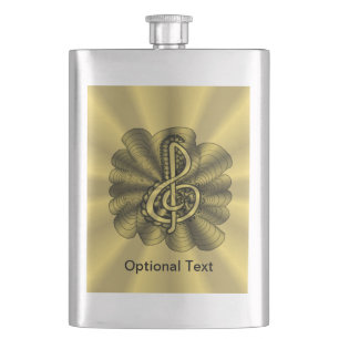 Unique Treble Clef Music Art Flask