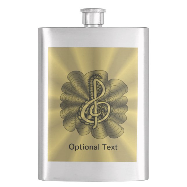 Unique Treble Clef Music Art Flask (Front)