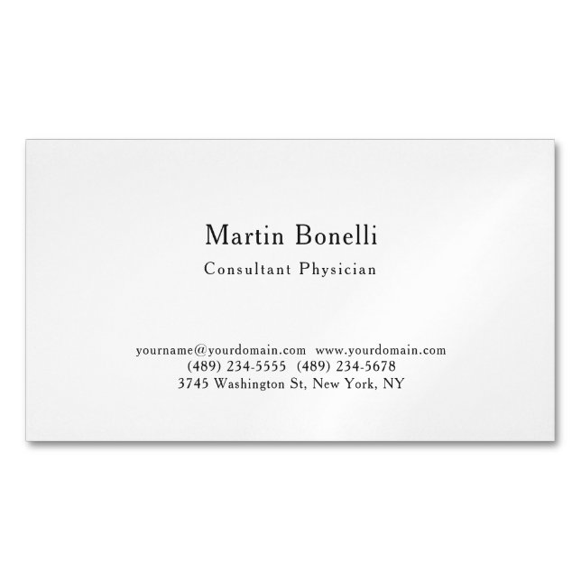 Unique Trend Minimalist Consultant Physician  Business Card Magnet (Front)