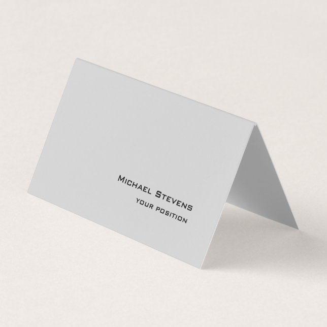 Unique Trendy Light Gray Professional Business Card (Front)