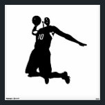 Unique Trendy Pop Art Basketball Player Wall Decal<br><div class="desc">Special Basketball Art Images - Black & White Basketball Player Silhouette Pop Art Image - American Popular Sporting Games Artworks</div>