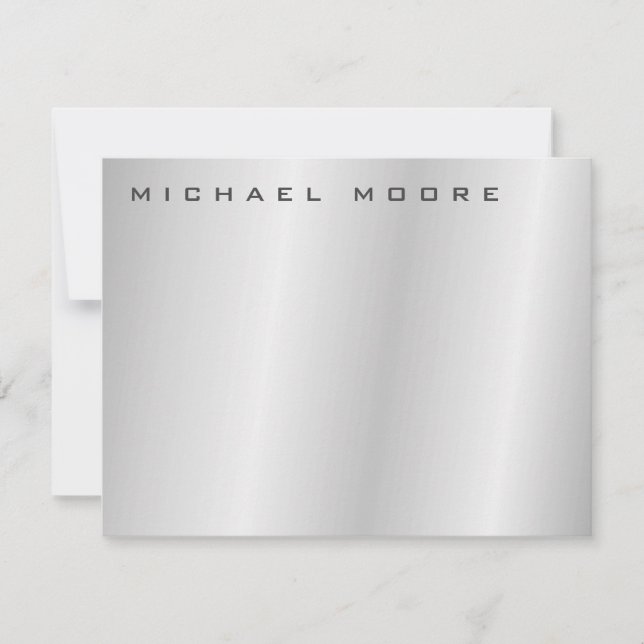 Unique Trendy Professional Modern Grey Note Card (Front)