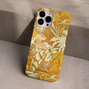 Unique Tropical Leaf Yellow Modern Personalized iPhone 16 Pro Case