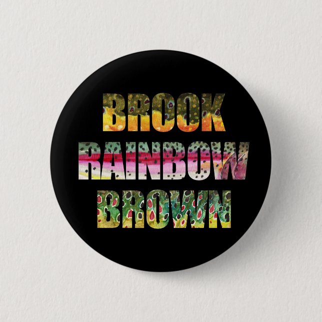 Unique Trout Fly Fishing Button (Front)