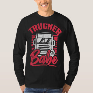 Unique Trucker Babe Trailer Truck Driver Women T-Shirt