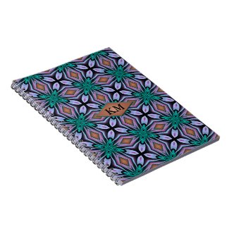 Unique Turquoise and Purple Jewel Fractal Monogram
