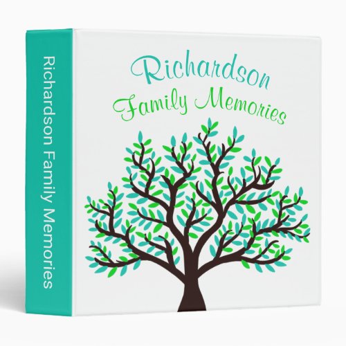 Unique Turquoise Spring Family Scrapbook Album 3 Ring Binder