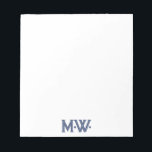 Unique Typography Initials Notepad<br><div class="desc">A unique decorative type style navy blue initials.</div>