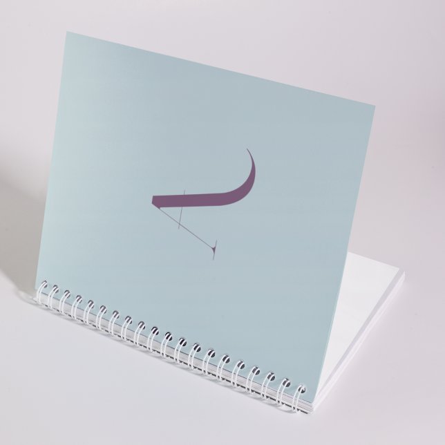 Unique Typography Monogram Initial Purple & Blue Notebook (Creator Uploaded)