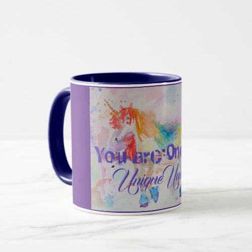 Unique Unicorn Rainbow Watercolor Art Mug