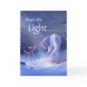 Unique Unicorn Rudolph Merry Christmas Holiday Card