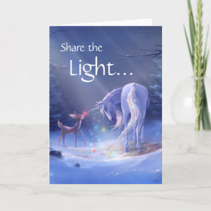 Unique Unicorn Rudolph Merry Christmas Holiday Card