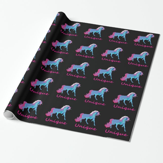 Unique Unicorn Wrapping Paper (Unrolled)