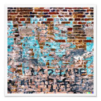 Unique Urban Esthetic - Tagged Brick Wall Photo Print