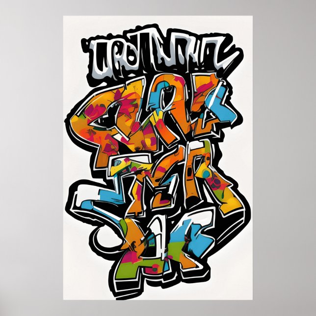 Unique Urban Style Graffiti Art Poster (Front)