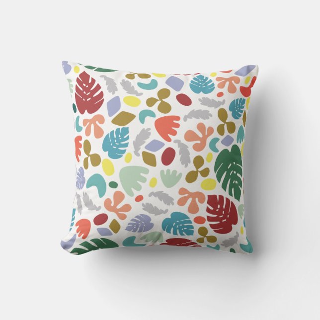 Unique Urban Trendy Orange Red Green Throw Pillow (Front)