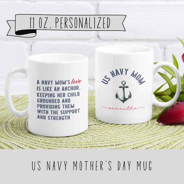 Unique US Navy Mom Custom Coffee Mug (Creator Uploaded)