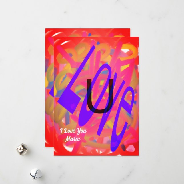 Unique Valentine Abstract Colorful And Vivid Card (Front/Back In Situ)