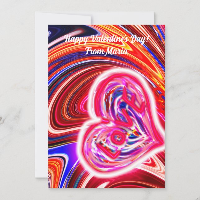 Unique Valentine Abstract Colorful And Vivid Card (Front)