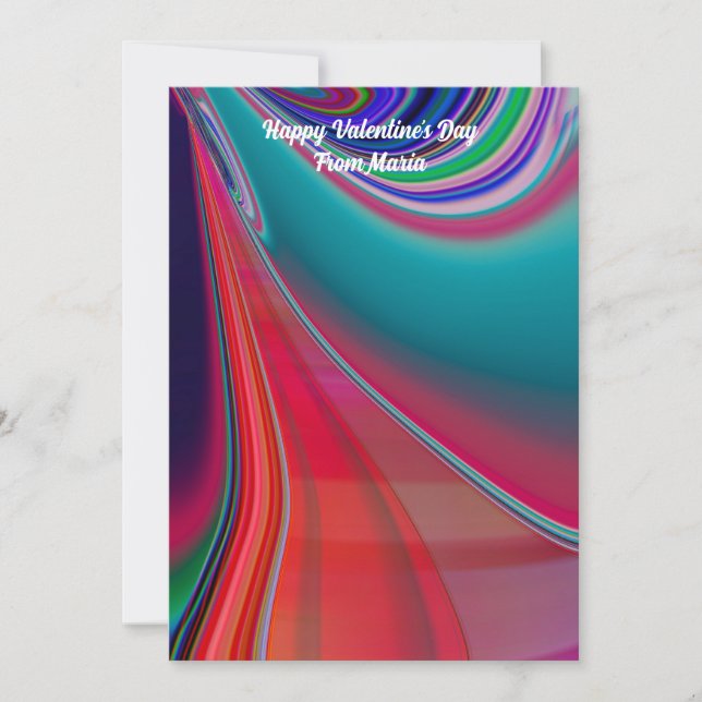 Unique Valentine Abstract Colorful And Vivid Card (Front)