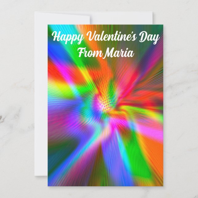 Unique Valentine Abstract Colorful And Vivid Card (Front)