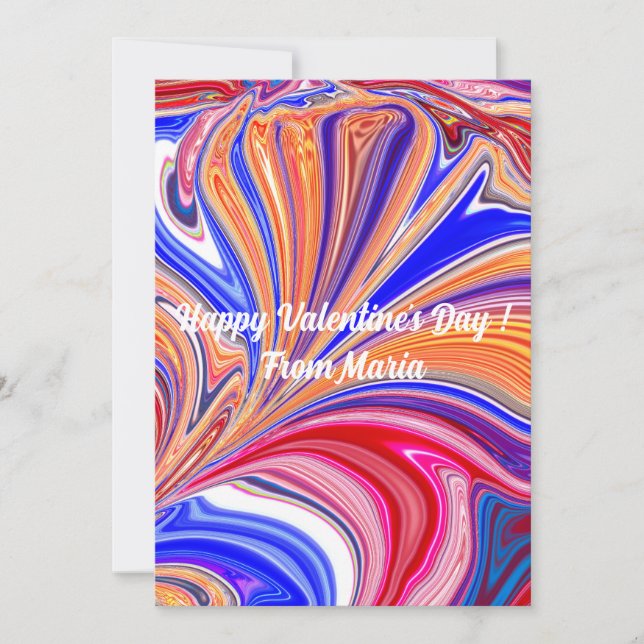 Unique Valentine Abstract Colorful And Vivid Card (Front)