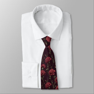 Unique Valentine Gifts For Him Carnation Flower Neck Tie
