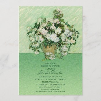 Unique Van Gogh Roses Floral Bridal Shower Invitation by superdazzle at Zazzle