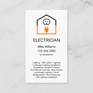 Unique Vertical Electrician Business Cards